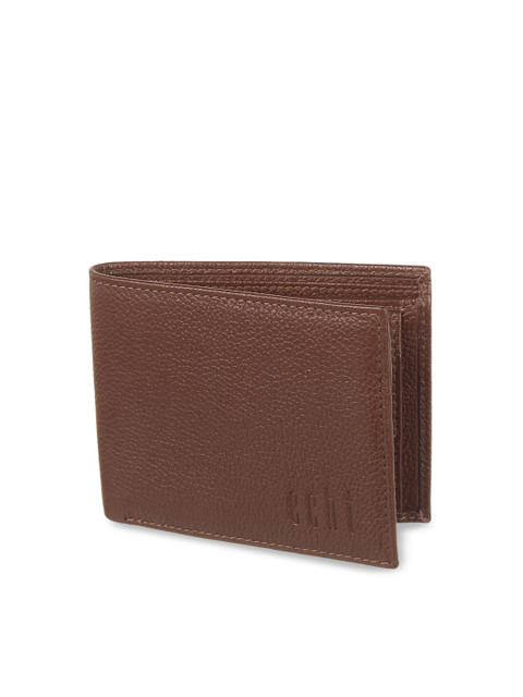 

echt Women Brown Solid Leather Two Fold Wallet