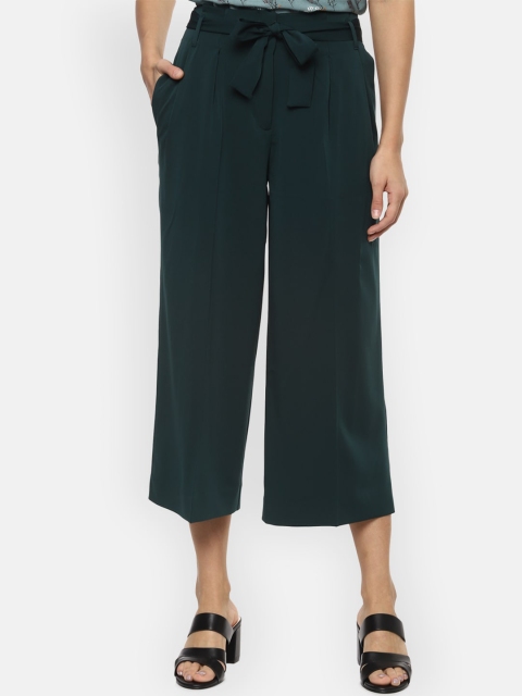 

Van Heusen Woman Women Green Regular Fit Solid Culottes