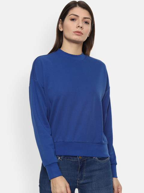 

Van Heusen Woman Blue Solid Sweatshirt
