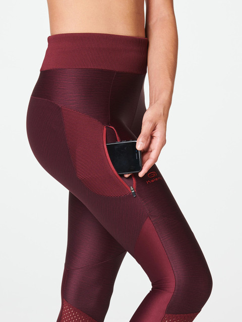 

RUN DRY+ FEEL WOMEN'S RUNNING CROPPED BOTTOMS - BURGUNDY