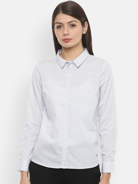 

Van Heusen Women White Regular Fit Printed Formal Shirt
