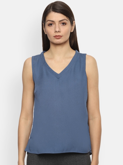 

Van Heusen Woman Women Blue Solid Top