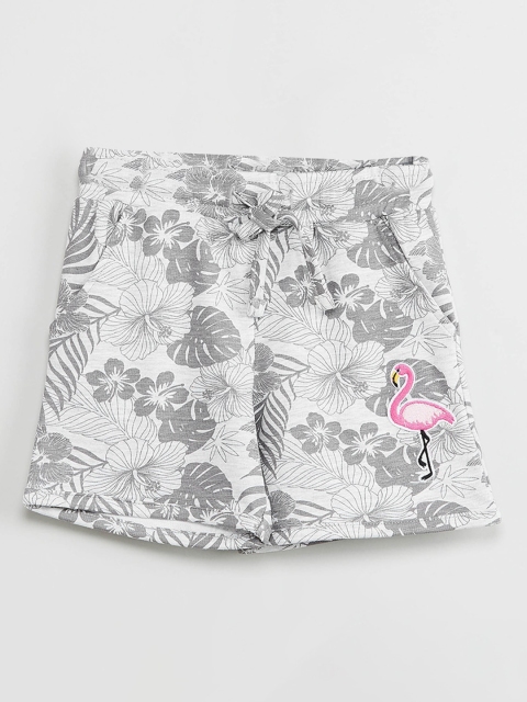 

max Girls Grey Printed Regular Fit Shorts