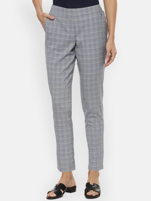 

Van Heusen Woman Women Grey Regular Fit Checked Regular Trousers