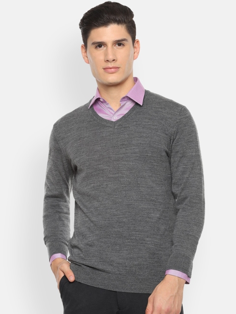 

Van Heusen Men Grey Solid Pullover Sweater
