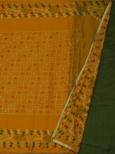 

Pothys Mustard Yellow Printed Poly Georgette Saree