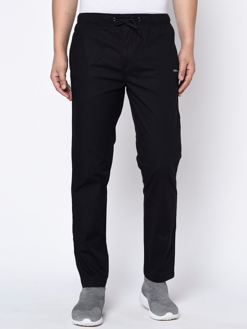

Octave Men Black Solid Straight-Fit Track Pants