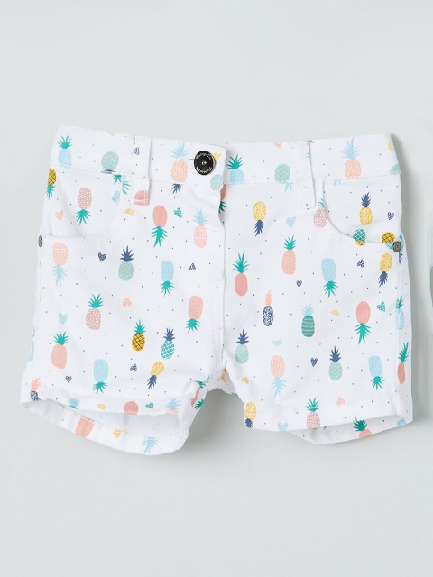 

max Girls Off-White Printed Regular Fit Regular Shorts