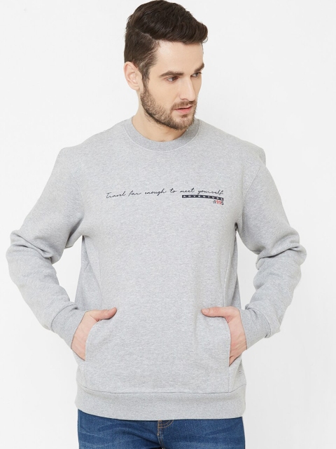 

Zeel Men Grey Melange Printed Sweatshirt