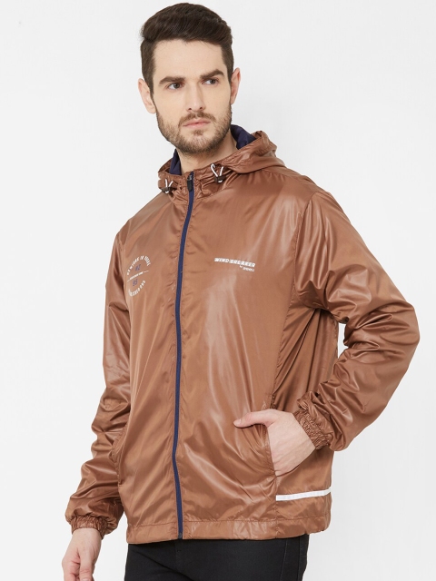 

Zeel Men Coffee Brown Solid Windcheater Tailored Jacket