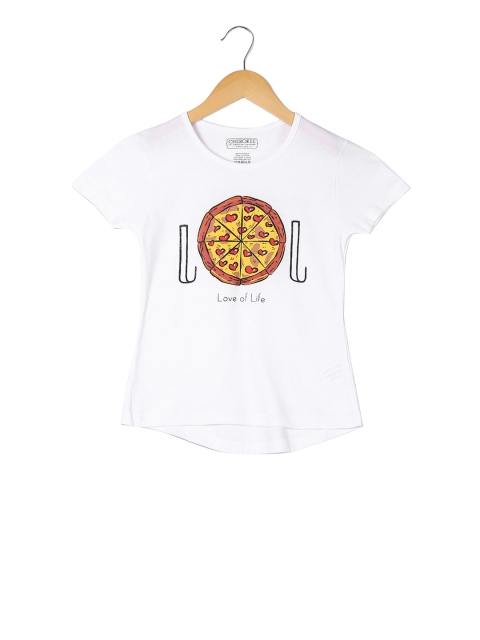 

Cherokee Girls White Printed Round Neck T-shirt