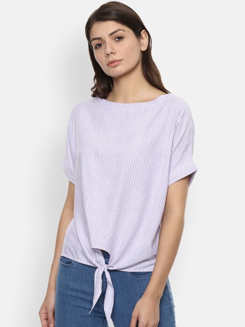 

Van Heusen Woman Women Purple Striped Top