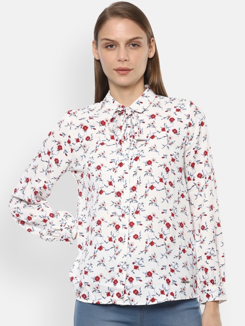 

Van Heusen Woman Women White Regular Fit Printed Casual Shirt
