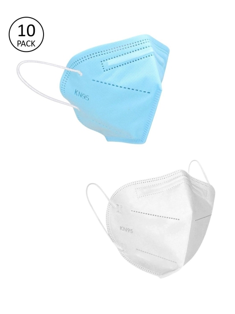 

OOMPH Pack Of 10 Blue & White Reusable 5-Ply KN95 Masks