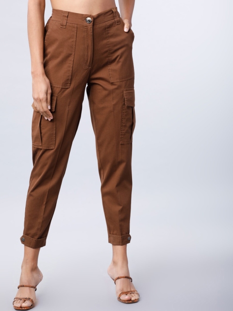 

Tokyo Talkies Women Brown Regular Fit Solid Cargos