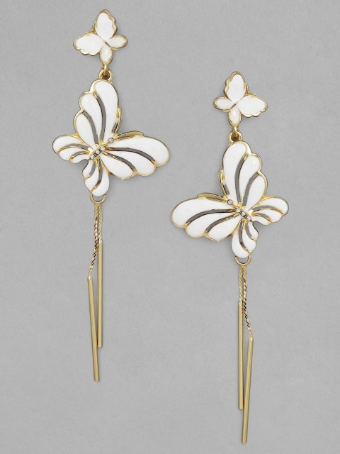 

TOKYO TALKIES X rubans FASHION ACCESSORIES Gold-Plated & White Classic Drop Earrings