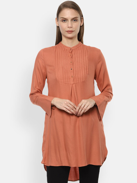 

Van Heusen Women Orange Solid Tunic