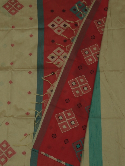 

Pothys Cream-Coloured Woven Design Jute Silk Saree