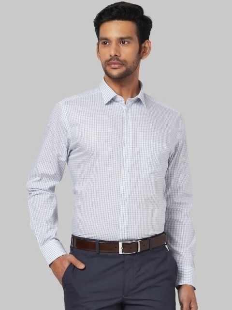 

Park Avenue Men Blue Regular Fit Checked Formal Shirt