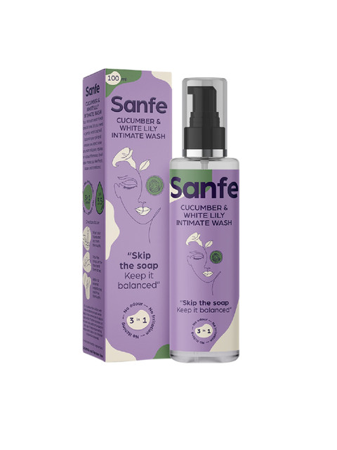 

Sanfe Cucumber & White Lily Intimate Wash 100 ml, Purple