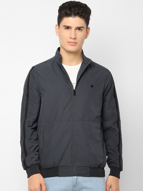 

Allen Solly Men Grey Solid Bomber