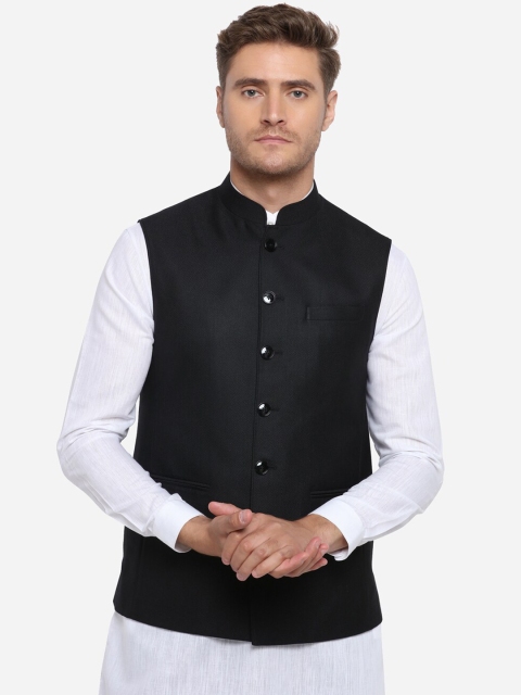 

JADE BLUE Men Black Solid Modi Jacket