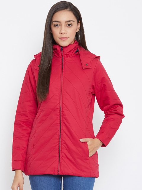 

Spirit Women Red Solid Windcheater Padded Jacket