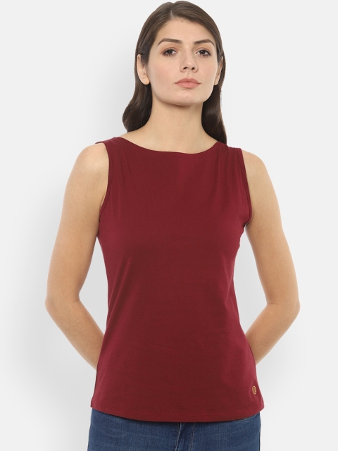 

Van Heusen Women Maroon Solid Top
