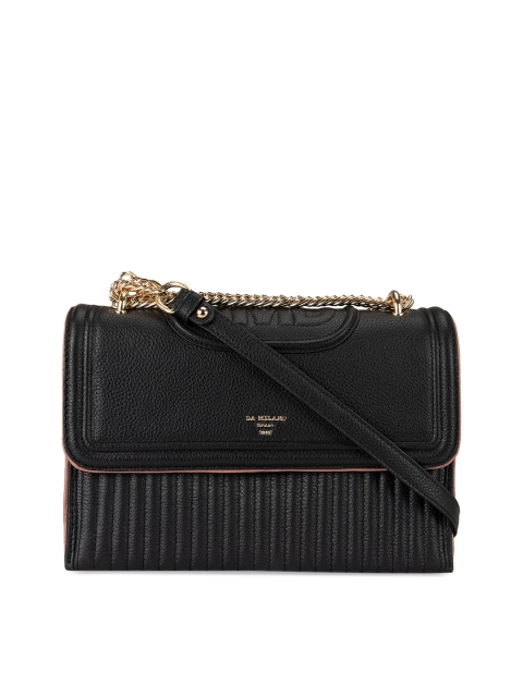 

Da Milano Black Textured Sling Bag