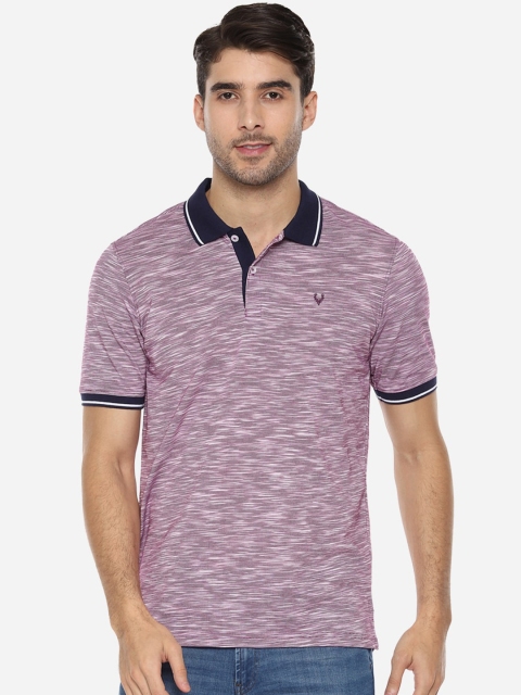 

Allen Solly Men Purple Self Design Polo Collar T-shirt