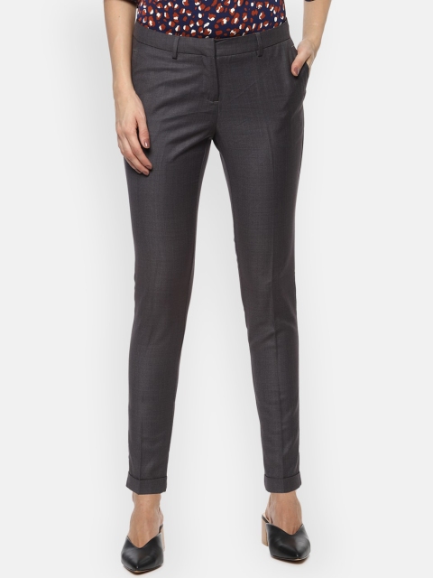 

Van Heusen Woman Women Grey Regular Fit Solid Formal Trousers