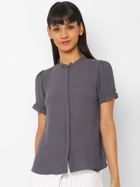

Allen Solly Woman Grey Regular Fit Solid Casual Shirt
