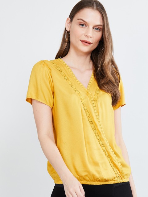 

max Women Yellow Solid Blouson Top