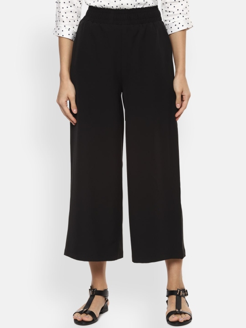 

Van Heusen Woman Black Regular Fit Solid Culottes