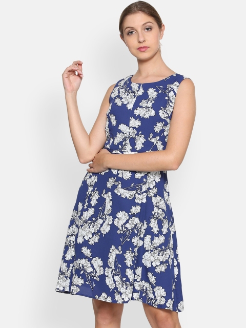 Van Heusen Woman Blue Printed A-Line Dress