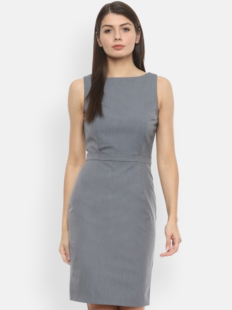 

Van Heusen Woman Grey Solid Sheath Dress