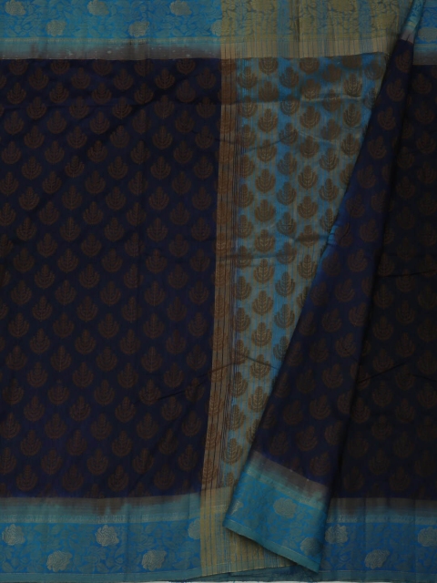 

Pothys Navy Blue Woven Design Jute Silk Saree