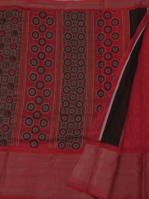 

Pothys Pink & Grey Jute Silk Woven Design Saree
