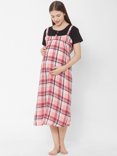 

Sweet Dreams Red & Black Checked Maternity Nightdress