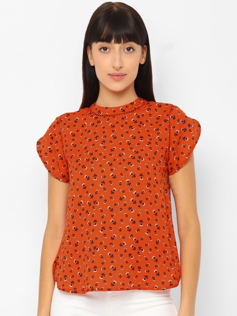 

Allen Solly Women Orange Floral Printed Top