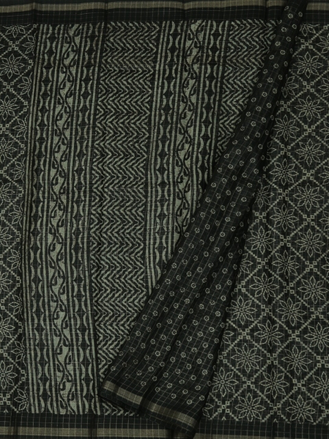 

Pothys Black & Grey Jute Silk Printed Saree