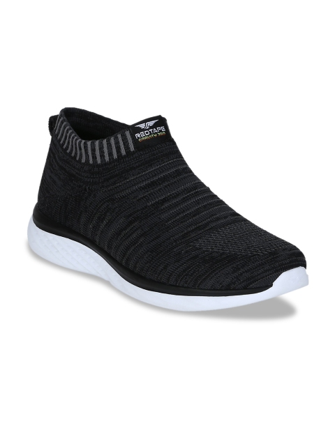 

Red Tape Men Black Textile Mid-Top Walking Shoes