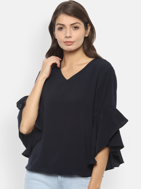 

Van Heusen Woman Navy Blue Solid Top
