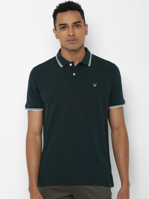 

Allen Solly Men Green Solid Polo Collar T-shirt