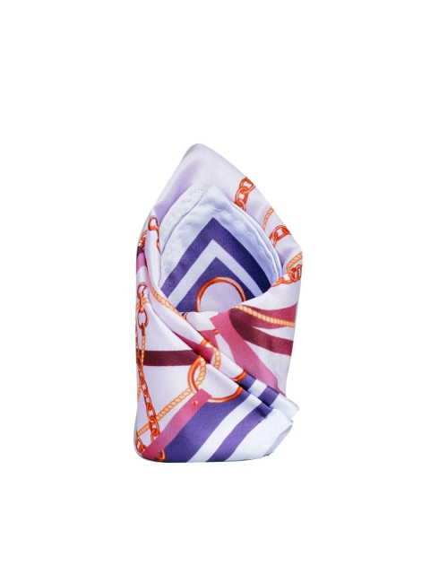 

Tossido Men Off-White & Red Printed Pocket Square