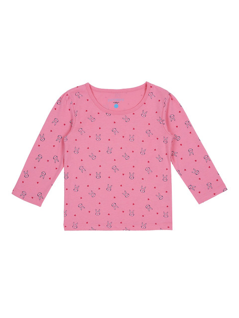 

Pantaloons Baby Girls Pink Printed Round Neck T-shirt