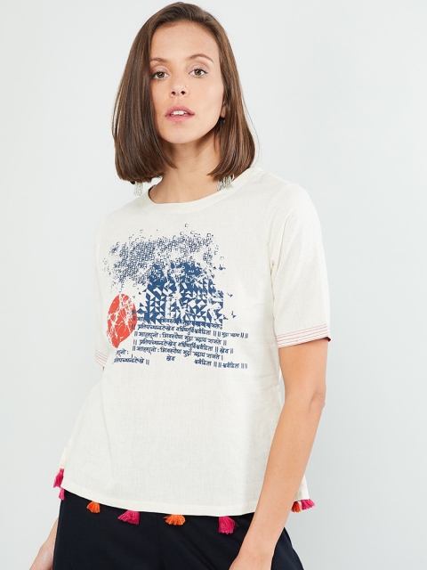 

max Women Off-White Printed Top