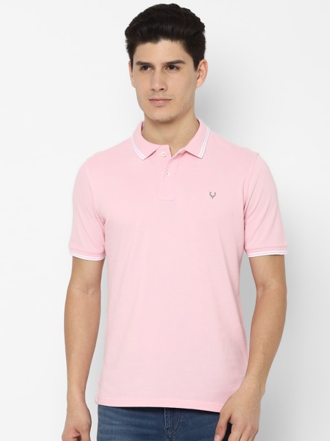 

Allen Solly Men Pink Solid Polo Collar T-shirt