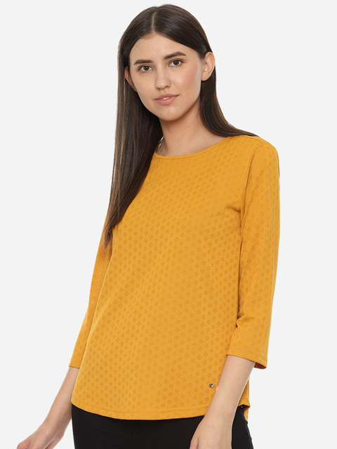 

Allen Solly Women Yellow Self Design Top