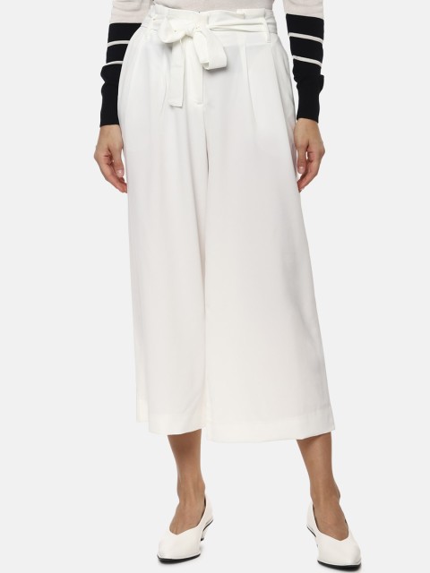 

Van Heusen Woman White Regular Fit Solid Culottes